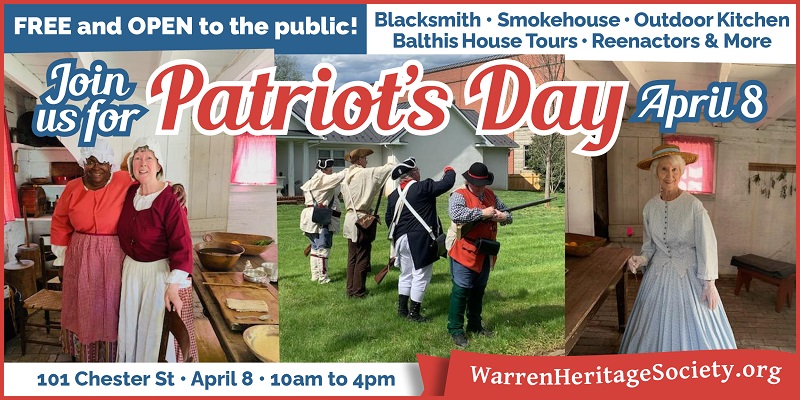 Celebrate colonial history with us April 8, from 10am to 4pm!